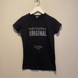 Fredricks of Hollywood‎ T-shirt Black Glitter Bold Fearless Original Size Medium